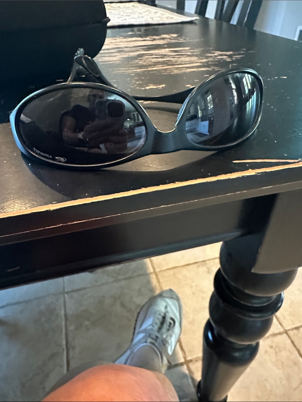 Black Oval Wrap Sunglasses